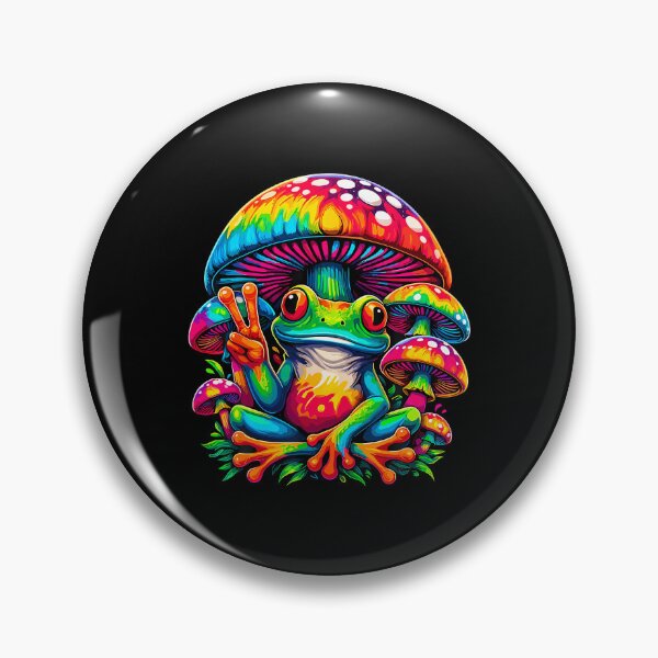 Item preview, Tie-Dye Frog Peace Sign Mushroom Hippie designed and sold by ConnieDora.