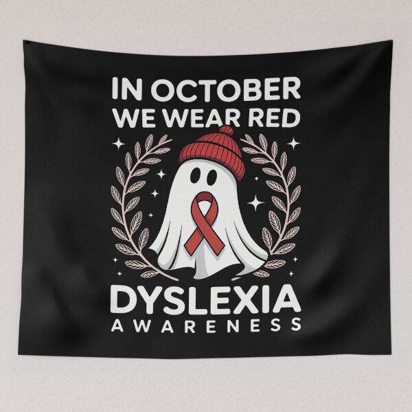 Item preview, In October We Wear Red Dyslexia Awareness Student Teacher designed and sold by HellD3vil-Art.