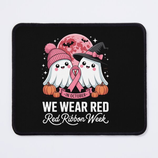 Item preview, In October We Wear Red Ghost Witch Red Ribbon Week Halloween designed and sold by HellD3vil-Art.