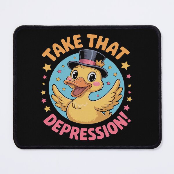 Item preview, Take That Depression Cartoon Duck Motivational designed and sold by BubblePancake.