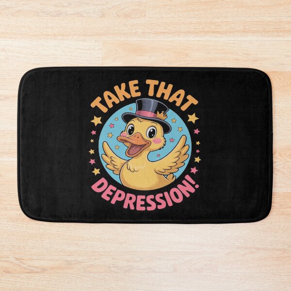 Item preview, Take That Depression Cartoon Duck Motivational designed and sold by BubblePancake.