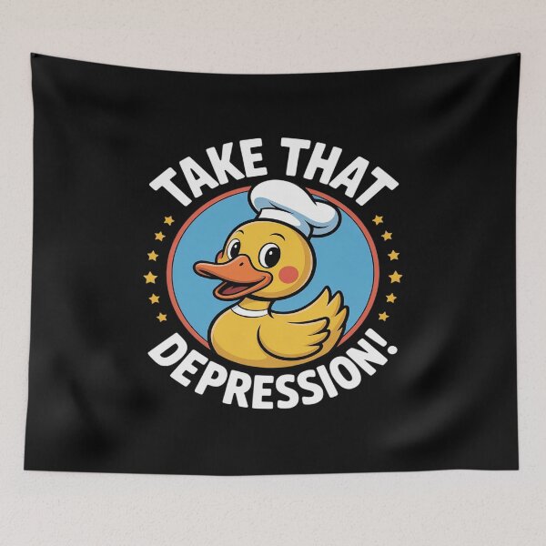 Item preview, Take That Depression Cheerful Duck Uplifting designed and sold by BubblePancake.