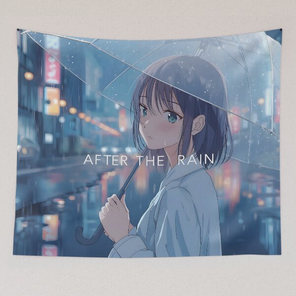 Item preview, AFTER THE RAIN - Lofi Anime Girl Umbrella Rainy City Aesthetic designed and sold by MugenAnime.