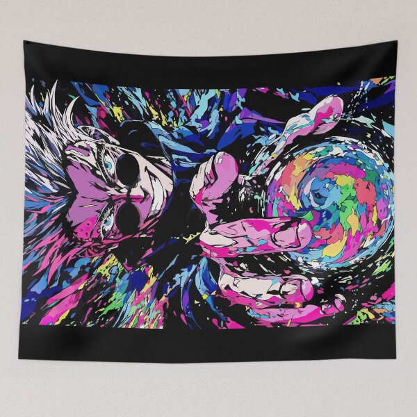 Item preview, Colorful Anime Sorcerer with Glowing Eyes and Energy Sphere – Vibrant Fantasy Illustration designed and sold by T-Chou.