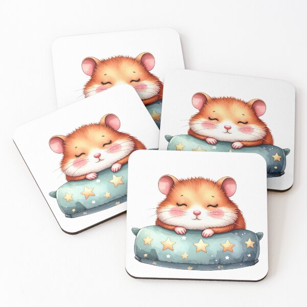 Item preview, Sleeping Hamster Resting on Starry Night Pillow designed and sold by takeng07.