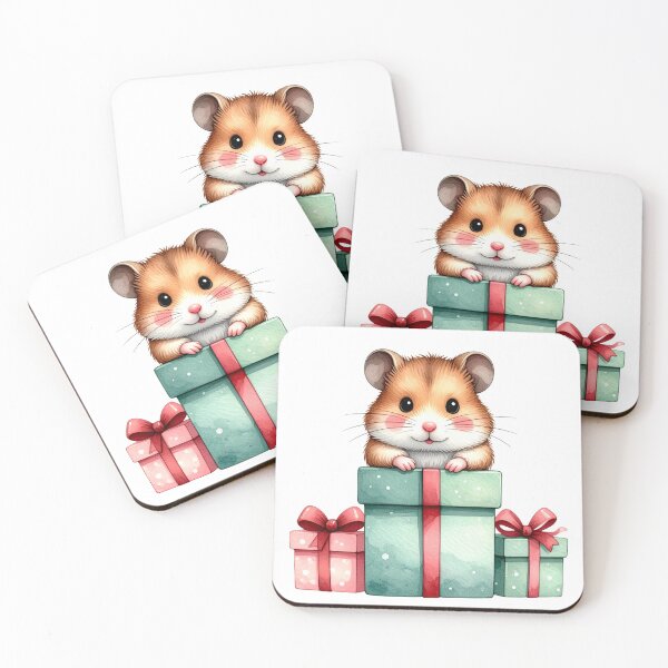 Item preview, Smiling Hamster Popping Out of Christmas Present designed and sold by takeng07.