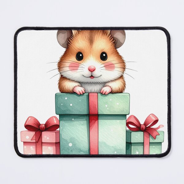 Item preview, Smiling Hamster Popping Out of Christmas Present designed and sold by takeng07.