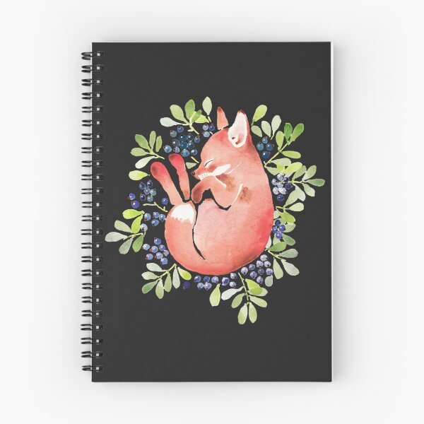 Item preview, Sleeping fox and blue berries designed and sold by jjsgarden.