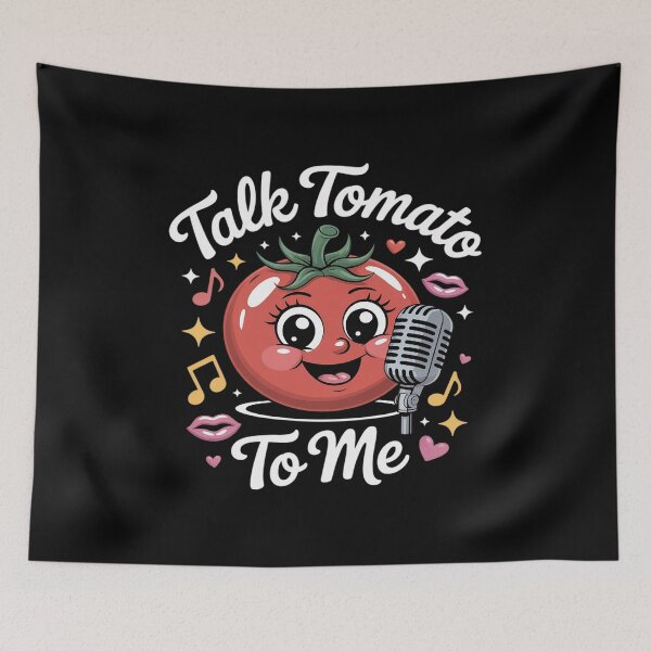 Item preview, Talk Tomato To Me Funny Food Pun Flirty Tomato Microphone designed and sold by BubblePancake.