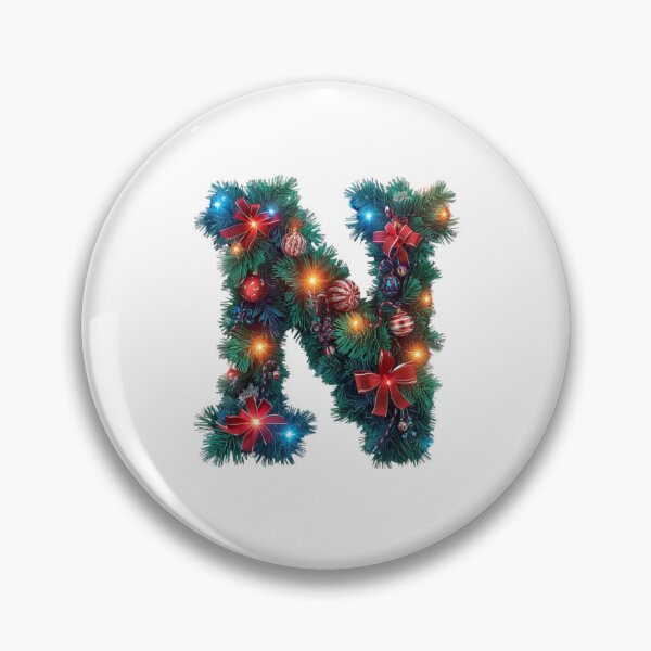 Artikelvorschau, Weihnachtsbuchstabe N Monogramm – Festtagsalphabet Typografie entworfen und verkauft von Cultradesign.
