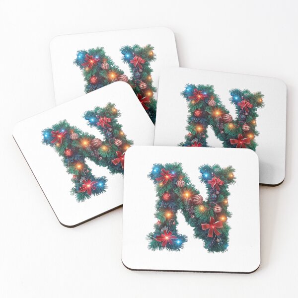 Item preview, Christmas Letter N Monogram – Holiday Alphabet Typography designed and sold by Cultradesign.