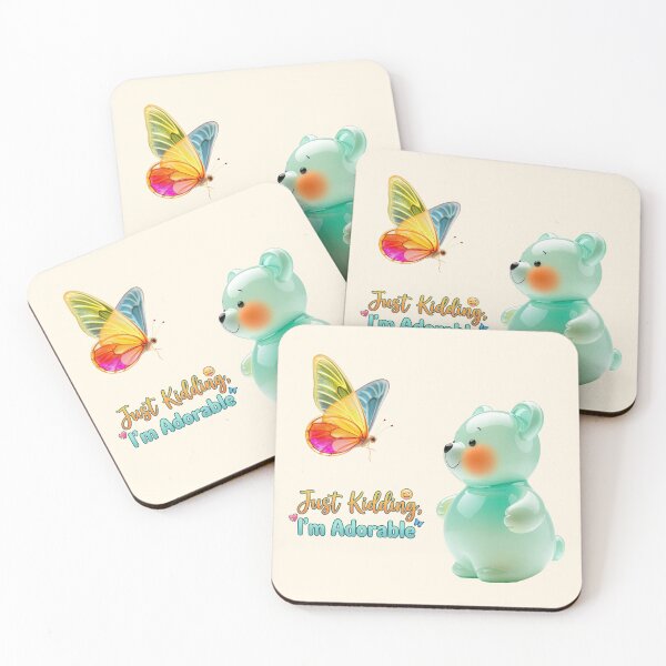 Item preview, Cute Bear and Butterfly Graphic: Aesthetic Teal Aqua Good Vibes designed and sold by MCT-GALLERY.