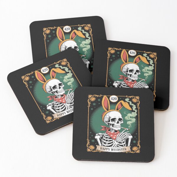 Artikelvorschau, Tarotkarte Happy Weedster 420 Hasenskelett Weed Smoker entworfen und verkauft von NetoGalaxy.