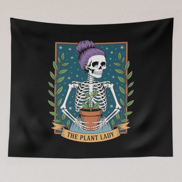 Item preview, Tarot Card Plant Lady Skeleton Gothic Plant Lover designed and sold by NetoGalaxy.