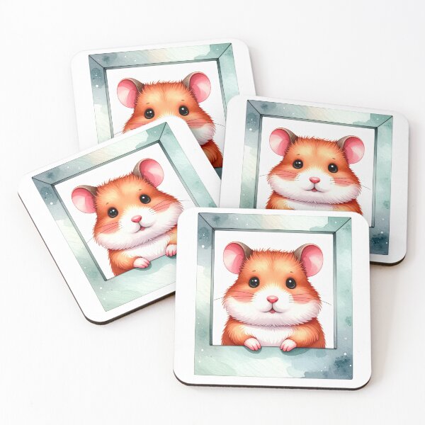 Item preview, Cute Hamster Peeking Out of Watercolor Photo Frame designed and sold by takeng07.