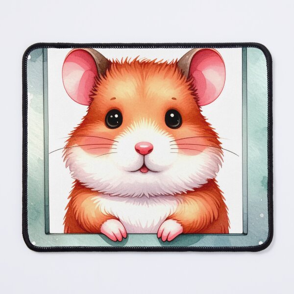 Item preview, Cute Hamster Peeking Out of Watercolor Photo Frame designed and sold by takeng07.