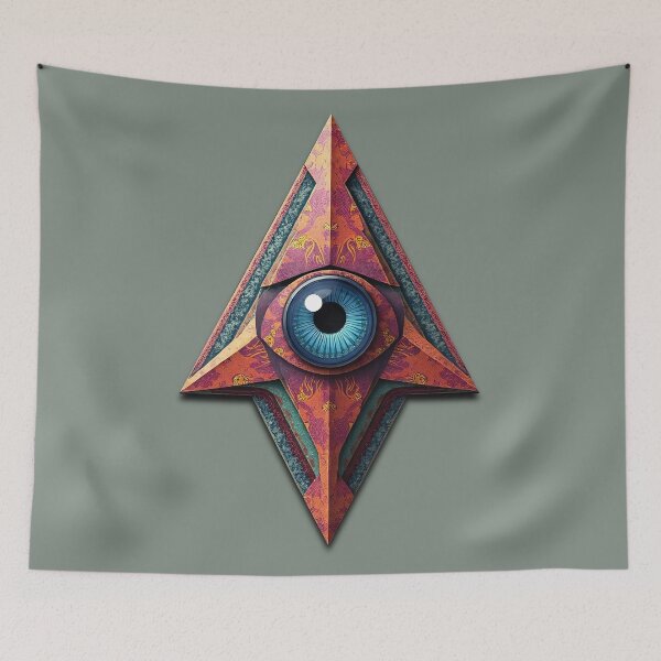 Item preview, Triangular eye in a complex, colorful depiction designed and sold by Mianku | Für das Leben.