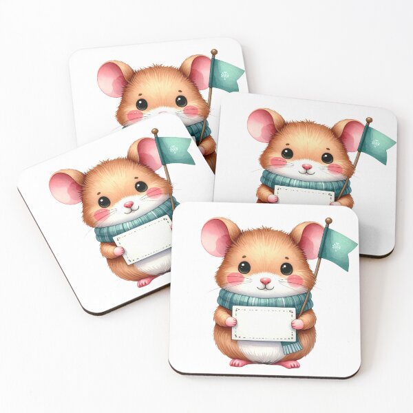 Item preview, Cute Hamster Holding Sign and Winter Flag designed and sold by takeng07.