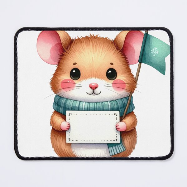 Item preview, Cute Hamster Holding Sign and Winter Flag designed and sold by takeng07.