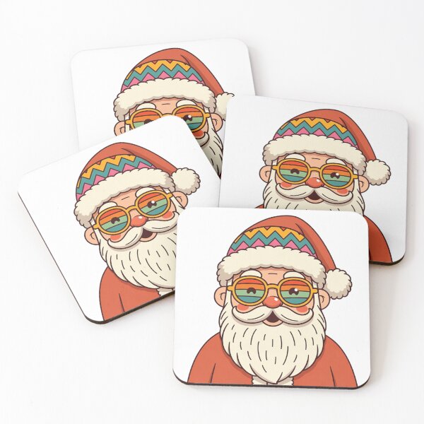 Item preview, Retro Groovy Santa with Sunglasses - Vintage Christmas Vibes Tee Sticker designed and sold by GeniePixel.
