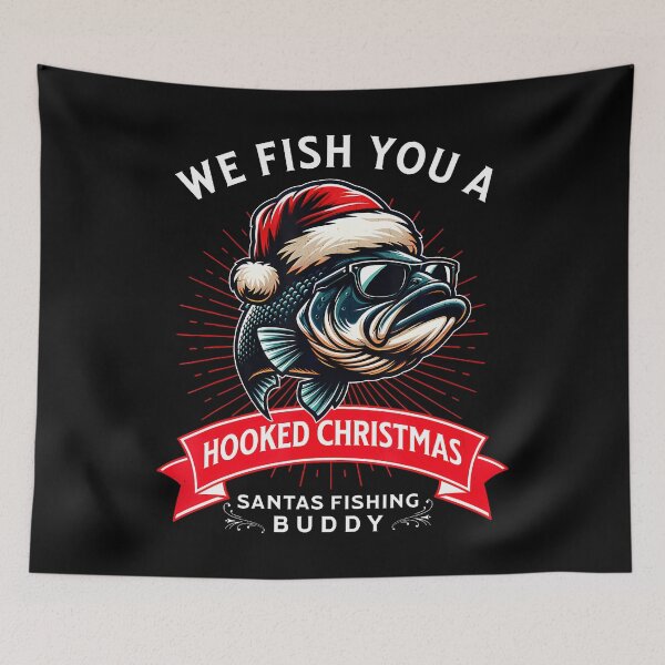 Item preview, Christmas Bass Fishing Merry Fishmas Santa Claus designed and sold by ElaineEsther.