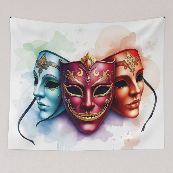 Item preview, Detailed Venetian Mask | Watercolor Style designed and sold by UnhingedBird.