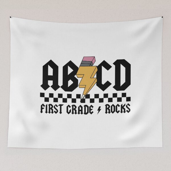 Item preview, ABCD First Grade Rocks Back To School Teacher Lighting Bolt designed and sold by clmeugkpadv28.
