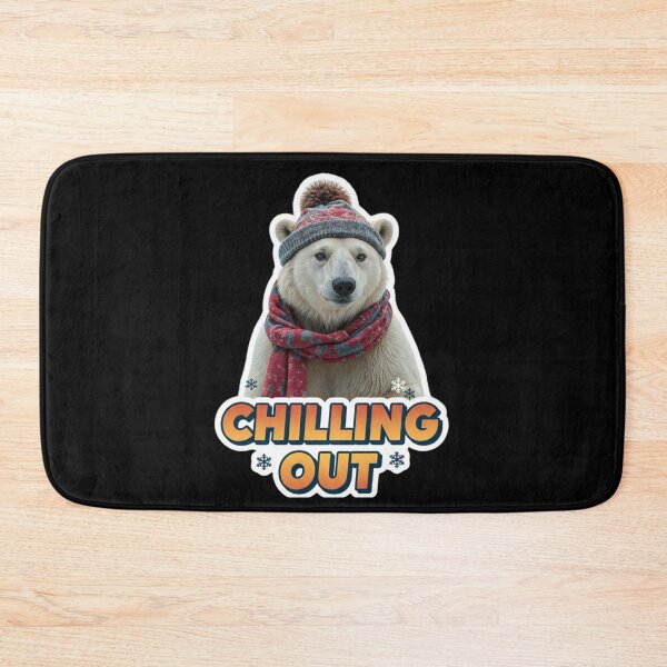 Item preview, Chilling Out Polar Bear Sticker | Funny Winter Animal & Cozy Vibe designed and sold by FluffinCool.