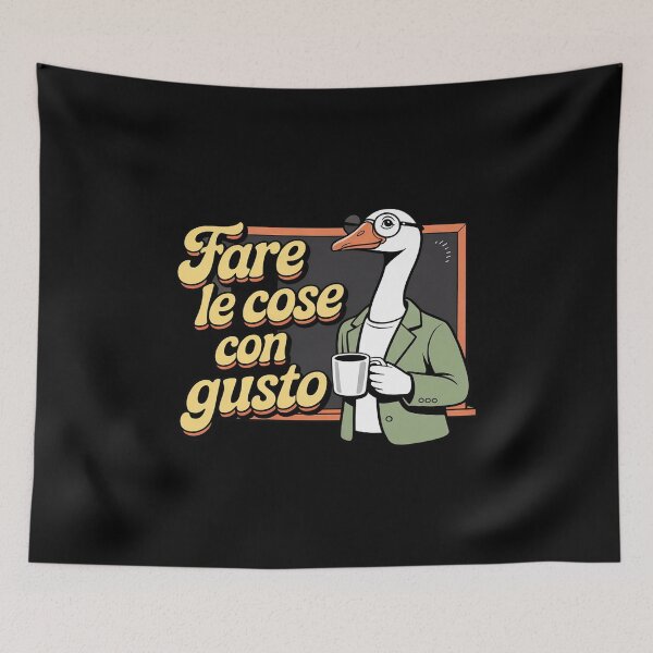 Item preview, Profesor Ganso Tomando Café Italiano Italia Diciendo Gusto designed and sold by NetoGalaxy.