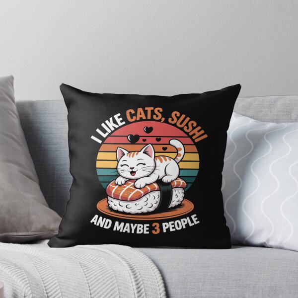 Item preview, I Like Cats Sushi And Maybe 3 People Gag Japanese Food Anime designed and sold by CareTopping.