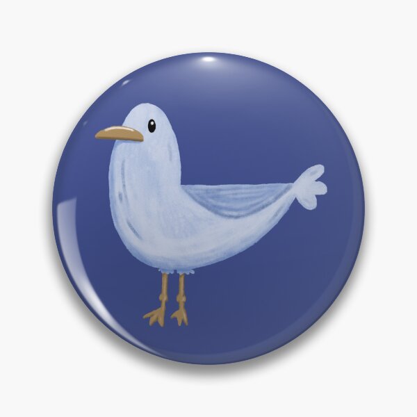 Item preview, Funny Minimalistic Seagull - Dark Blue background  designed and sold by ellealsopaints.