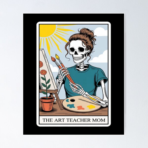 Item preview, Teacher Mom Tarot Card Skeleton Painter Artist Teaching designed and sold by NetoGalaxy.