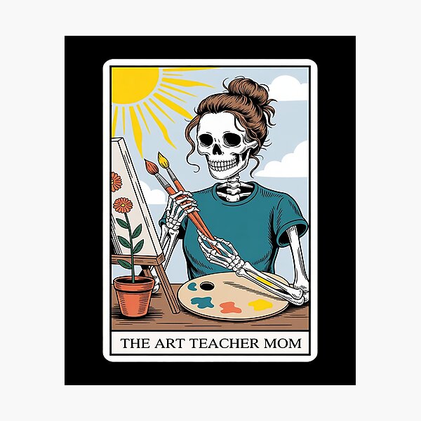 Item preview, Teacher Mom Tarot Card Skeleton Painter Artist Teaching designed and sold by NetoGalaxy.