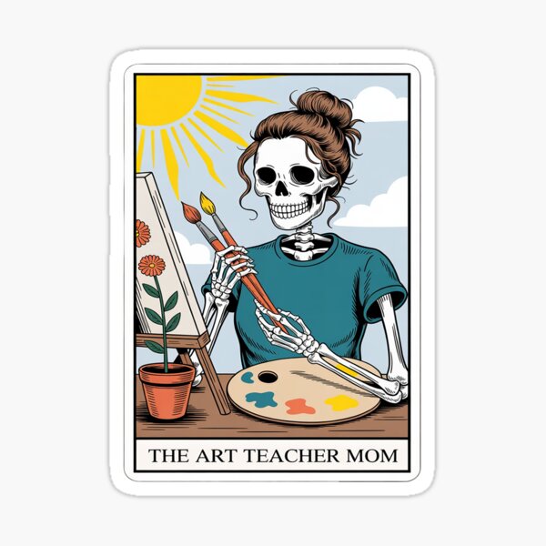 Item preview, Teacher Mom Tarot Card Skeleton Painter Artist Teaching designed and sold by NetoGalaxy.