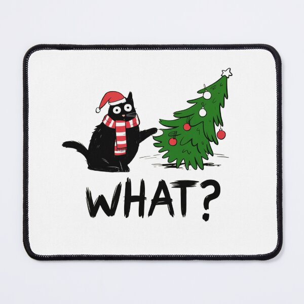 Item preview, Black Cat Knocking Over Christmas Tree. WHAT? designed and sold by Lbeck1869.