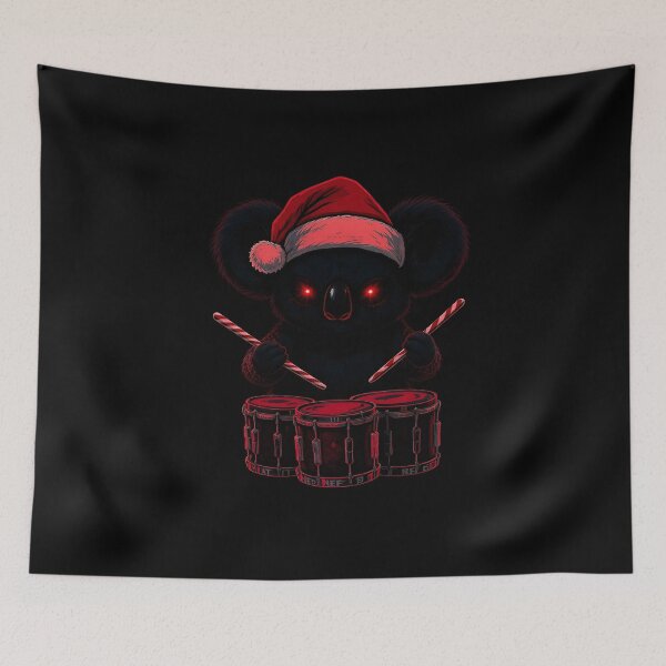 Item preview, Kawaii-Dark Koala – Christmas Drummer Beast | Gothic Koala with Drums designed and sold by ColorSplash123.