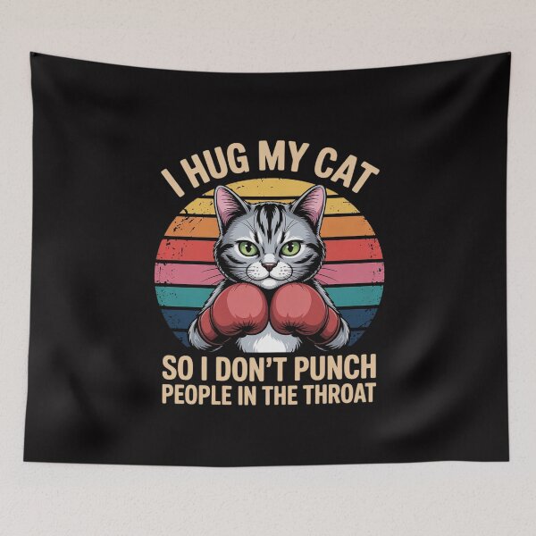 Item preview, Hug My Cat So I Dont Punch Kitten Pet Owner Women Men designed and sold by MuteElevent.