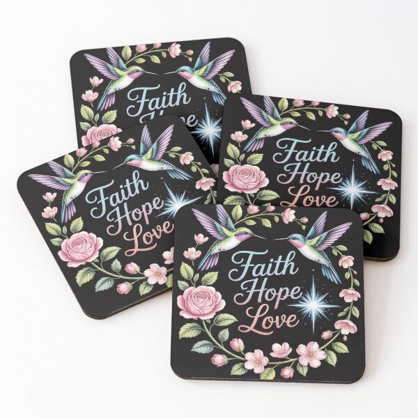 Item preview, Hope Faith Love Hummingbird Picture Bird Print designed and sold by MuteElevent.