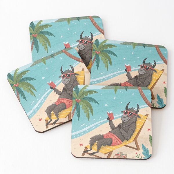 Item preview, Krampus Vibing at the Caribbean Beach | Chillaxing Christmas Folklore Vacation Art designed and sold by AIfolklore.