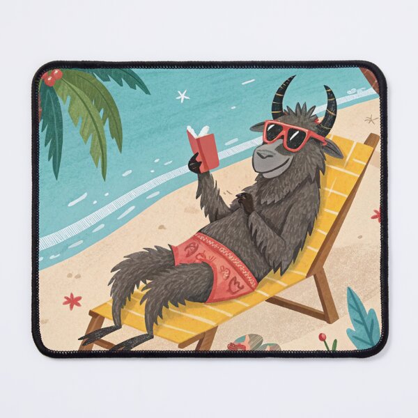 Item preview, Krampus Vibing at the Caribbean Beach | Chillaxing Christmas Folklore Vacation Art designed and sold by AIfolklore.