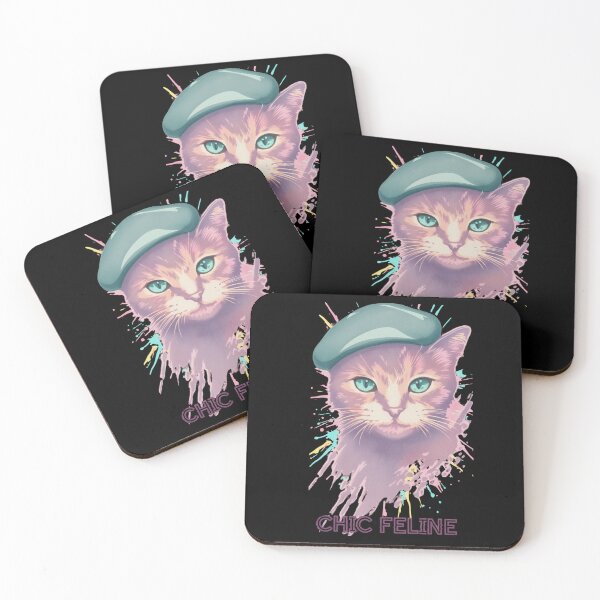 Item preview, Chic Feline Art T-Shirt | Stylish Cat with Beret & Watercolor Vibe designed and sold by FluffinCool.