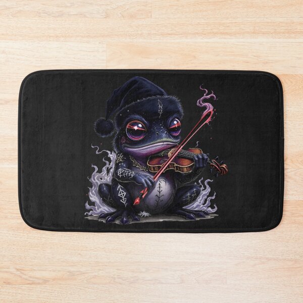 Item preview, Kawaii-Dark Christmas Frog – Violinist of Shadows | Gothic Frog with Cursed Christmas Violin designed and sold by ColorSplash123.
