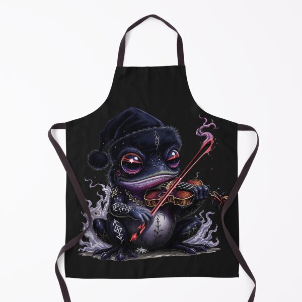 Item preview, Kawaii-Dark Christmas Frog – Violinist of Shadows | Gothic Frog with Cursed Christmas Violin designed and sold by ColorSplash123.