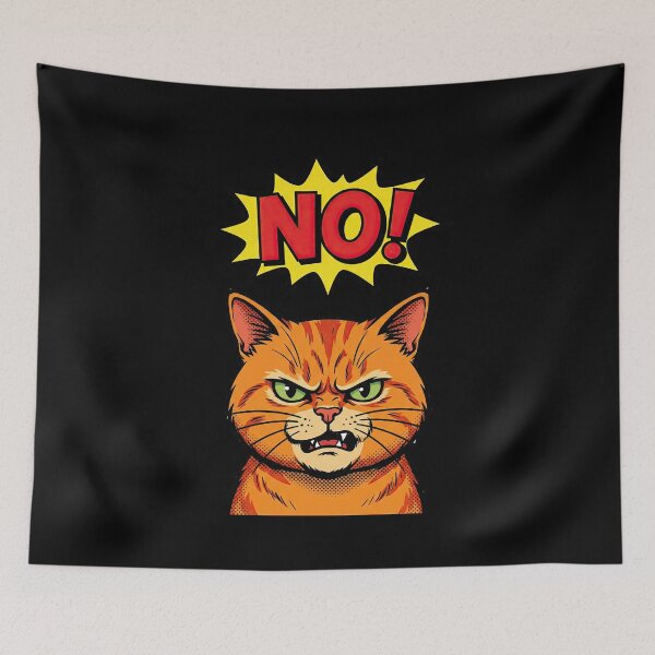 Item preview, Angry Comic Cat Saying No designed and sold by flagshiptee.