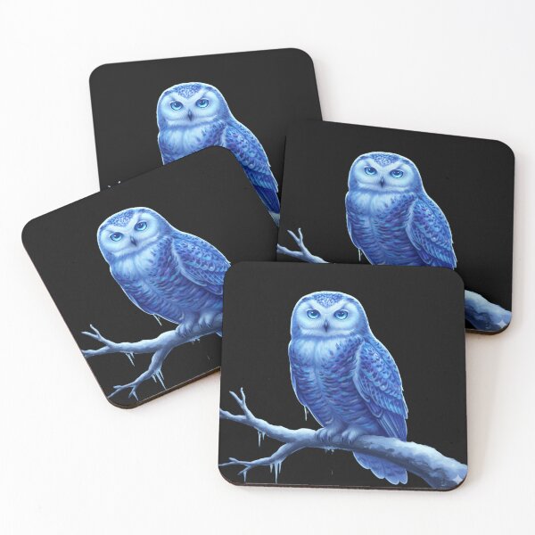 Item preview, Icy Blue Winter Owl Sticker | Snow Aesthetic Bird Art designed and sold by FluffinCool.