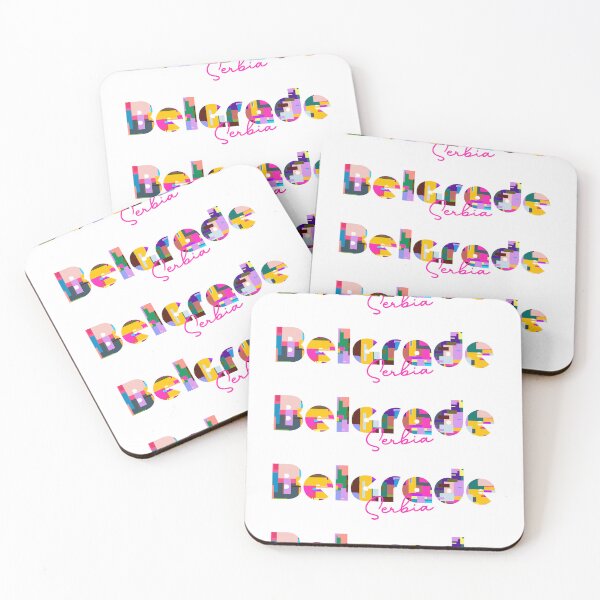 Item preview, Belgrade, Serbia, Vibrant Abstract City Typography Art designed and sold by Wanderful-roads.