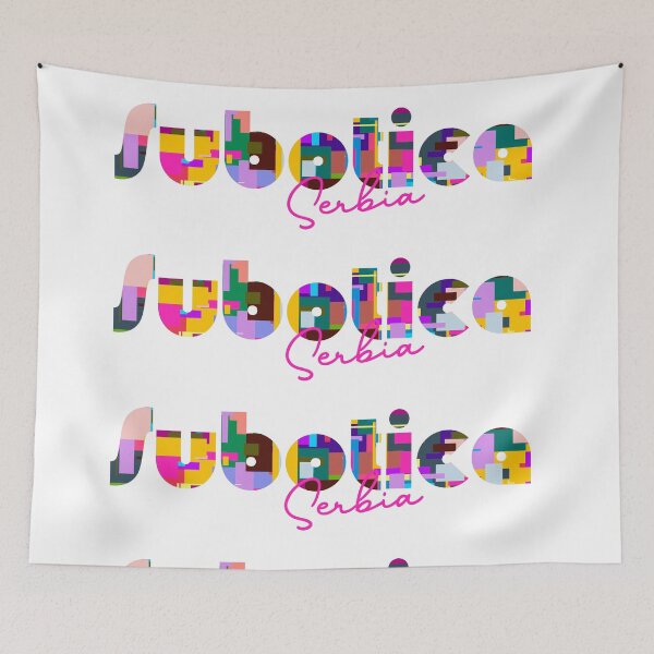 Item preview, Subotica, Serbia, Vibrant Abstract City Typography Art designed and sold by Wanderful-roads.