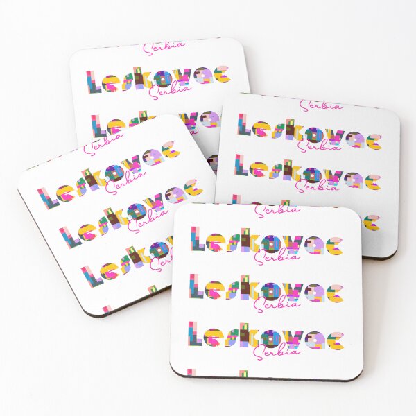 Item preview, Leskovac, Serbia, Vibrant Abstract City Typography Art designed and sold by Wanderful-roads.