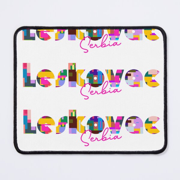Item preview, Leskovac, Serbia, Vibrant Abstract City Typography Art designed and sold by Wanderful-roads.