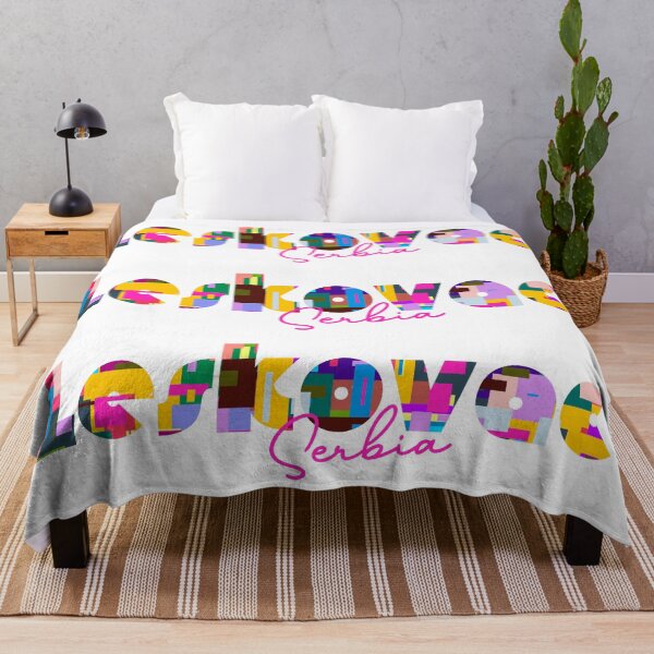 Item preview, Leskovac, Serbia, Vibrant Abstract City Typography Art designed and sold by Wanderful-roads.
